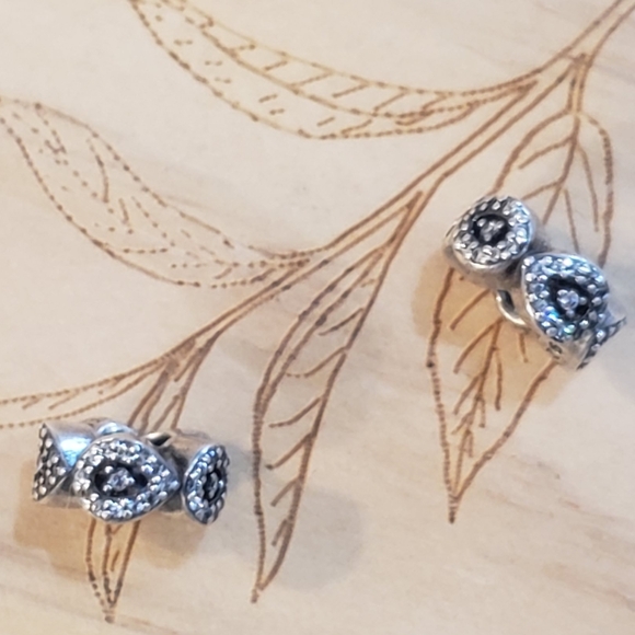 Pandora Cascading Glamour Teardrop Pave Spacer (set of 2) - retired - Picture 5 of 7